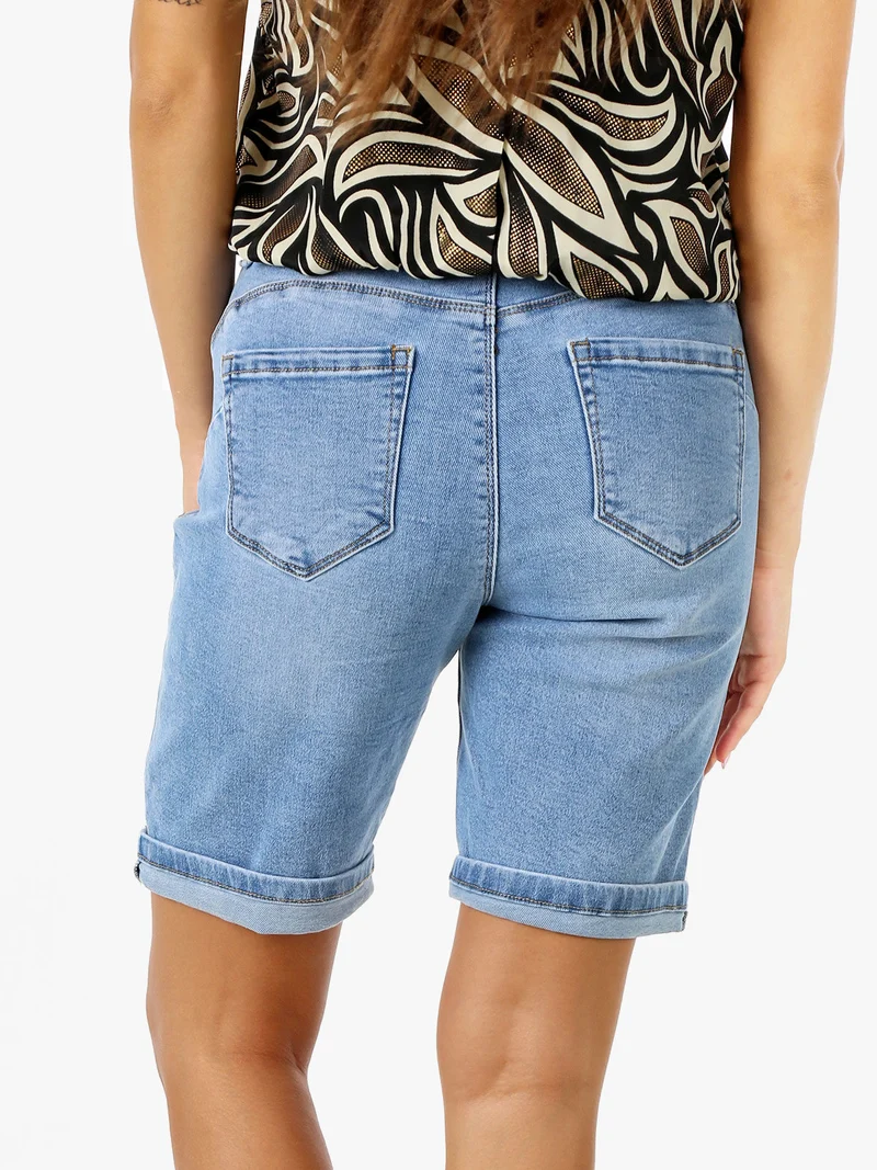 Shorts in jeans da donna a vita alta - jeans