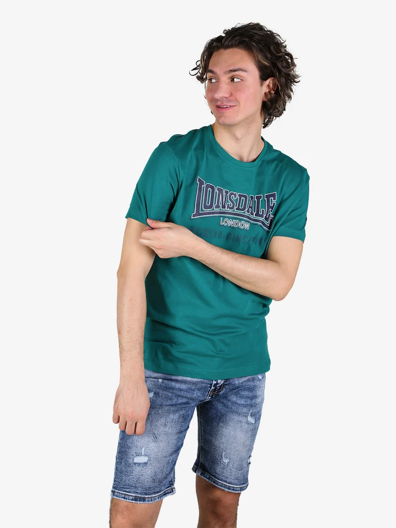 T-shirt da uomo in cotone con stampa logo - verde