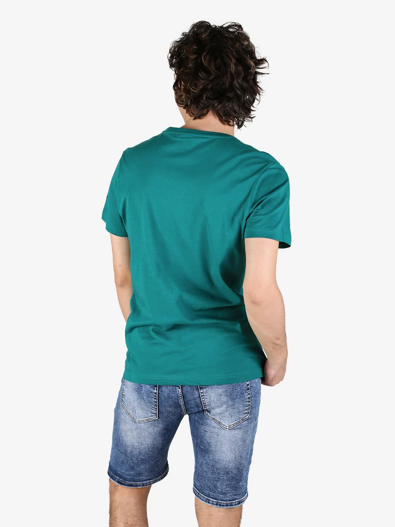 T-shirt da uomo in cotone con stampa logo - verde