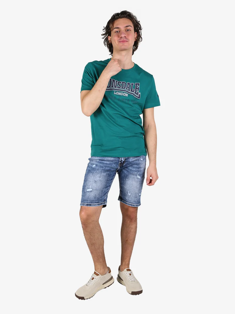 T-shirt da uomo in cotone con stampa logo - verde
