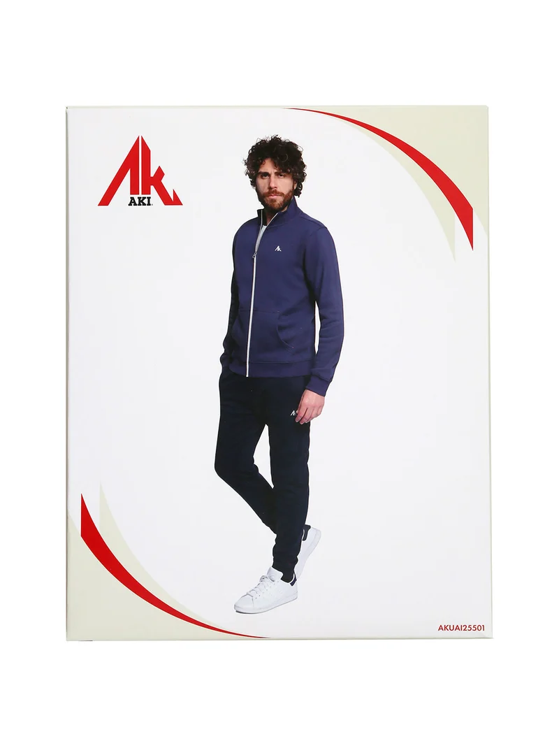 Completo tuta da uomo felpato con zip intera - naturale