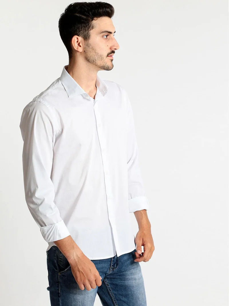 Camicia bianca a maniche lunghe classic fit - bianco