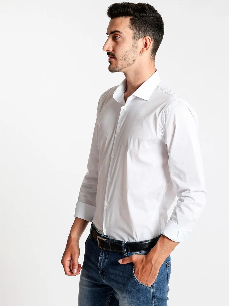 Camicia bianca a maniche lunghe classic fit - bianco
