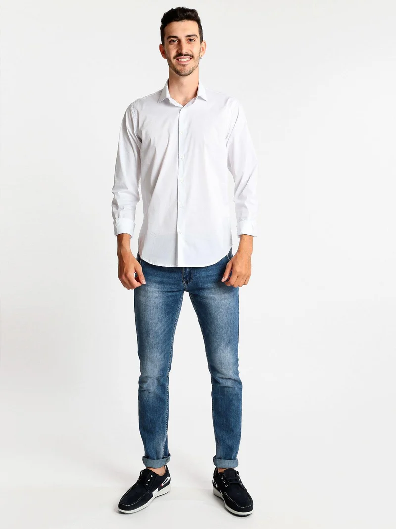 Camicia bianca a maniche lunghe classic fit - bianco