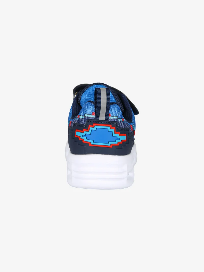 Sneakers da bambino con cinturino a strappo e luci - blu