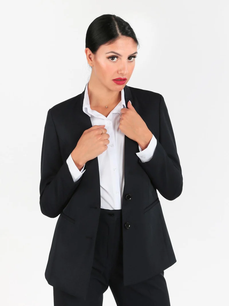 Blazer doppiopetto con bottoni donna - blu scuro