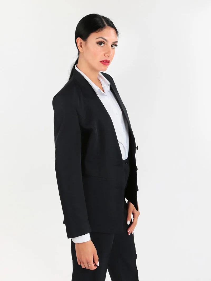Blazer doppiopetto con bottoni donna - blu scuro