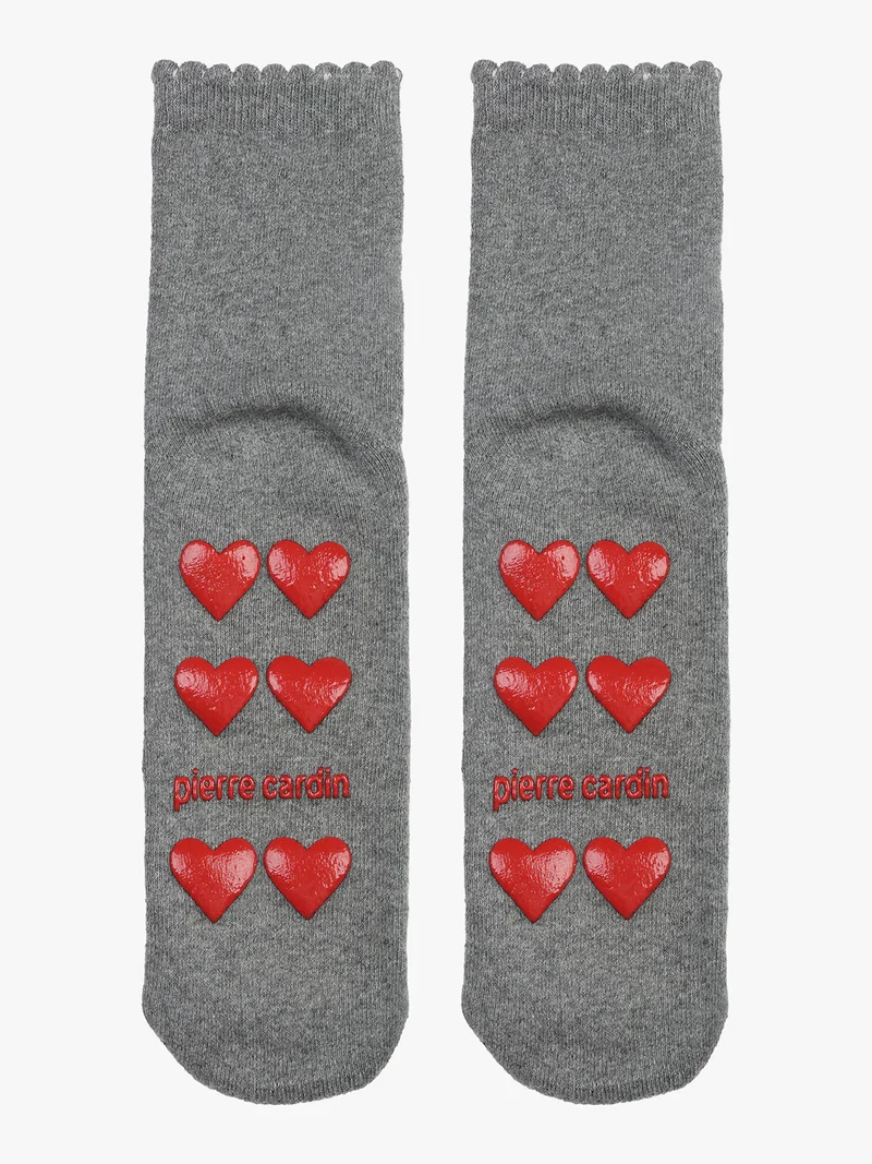 Calze da donna con antiscivolo a cuori - grigio