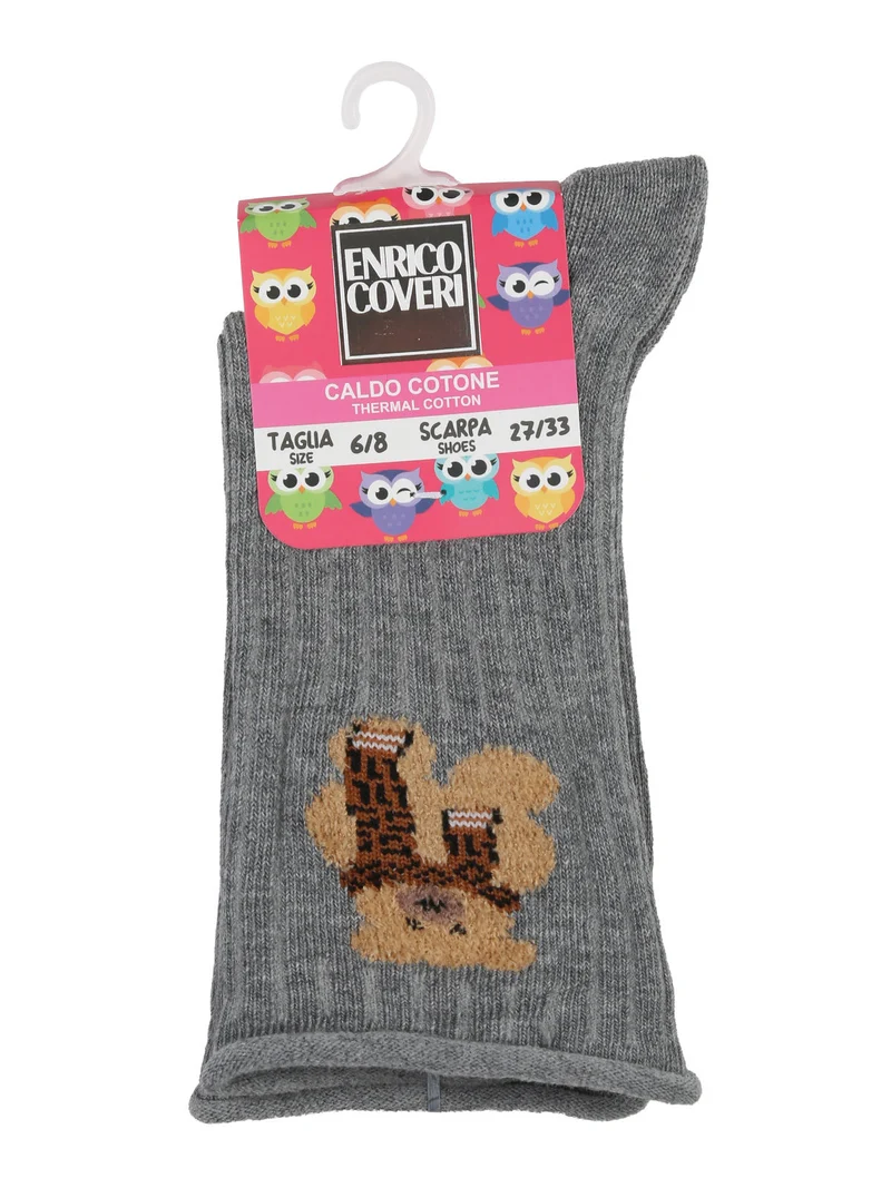 Calze midi da bambina in caldo cotone - grigio