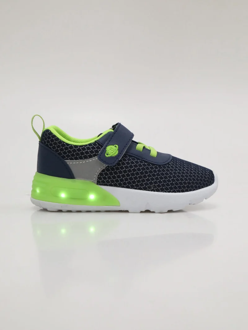 Sneakers da bambino in tessuto con luci - blu scuro