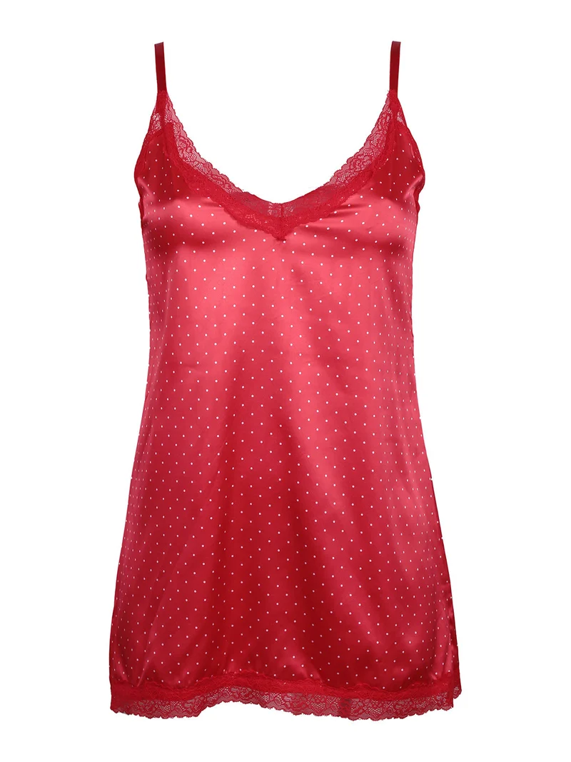 Baby doll + perizoma in pizzo - rosso