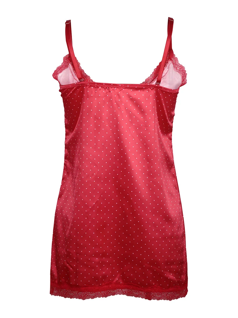 Baby doll + perizoma in pizzo - rosso