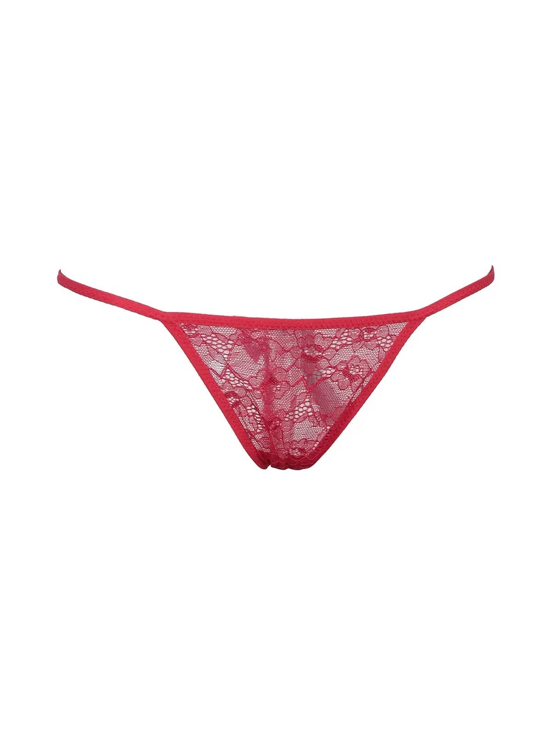 Baby doll + perizoma in pizzo - rosso