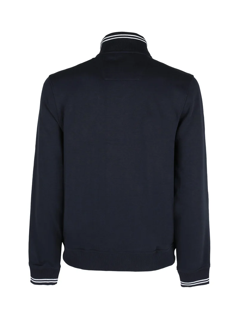 Felpa casual da uomo con bottoni - blu scuro
