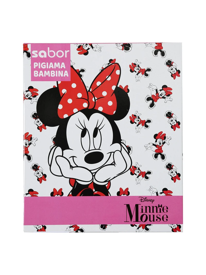 Minnie e Paperina pigiama lungo da bambina in cotone - bianco