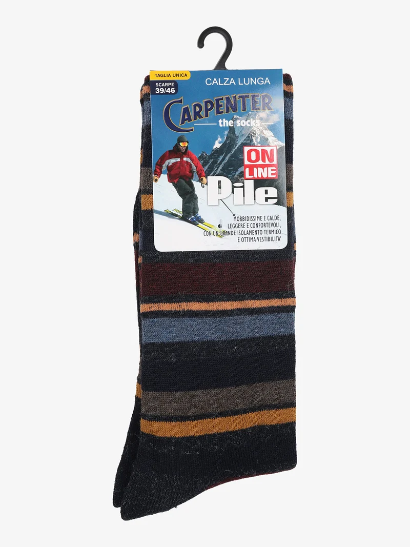 Calze lunghe da uomo in pile - blu scuro
