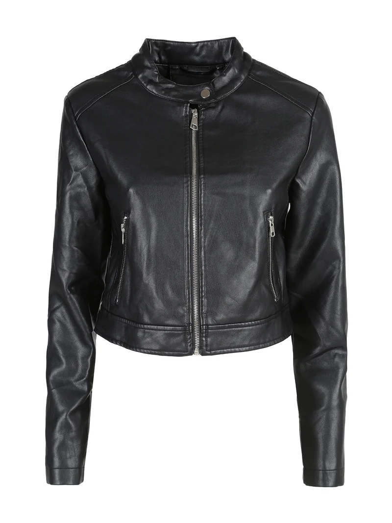 Giacca donna in ecopelle - nero