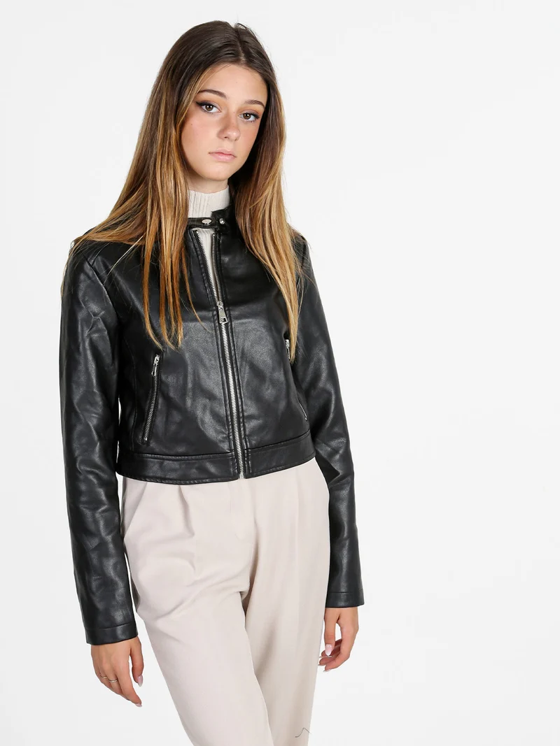 Giacca donna in ecopelle - nero