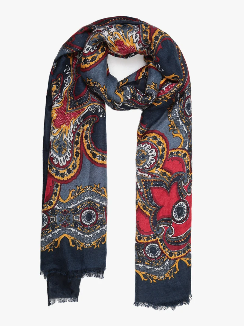 Sciarpa donna a fantasia - blu