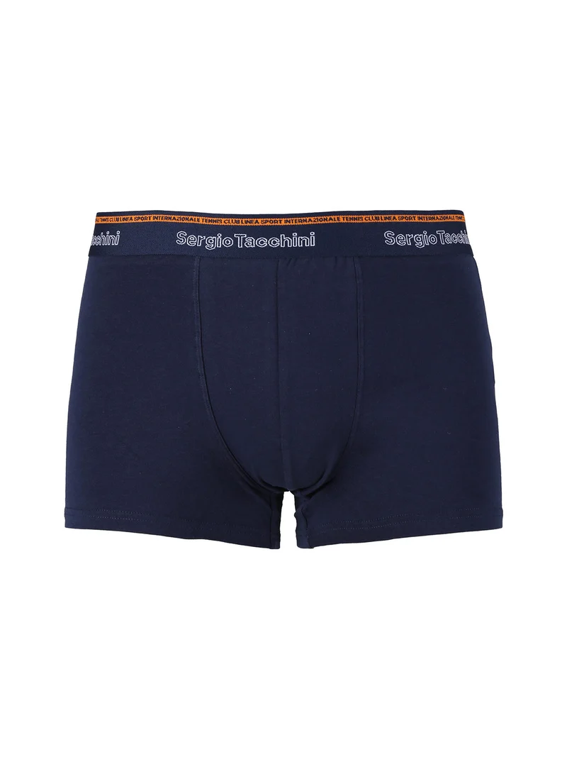 Boxer da uomo tinta unita in cotone - blu scuro