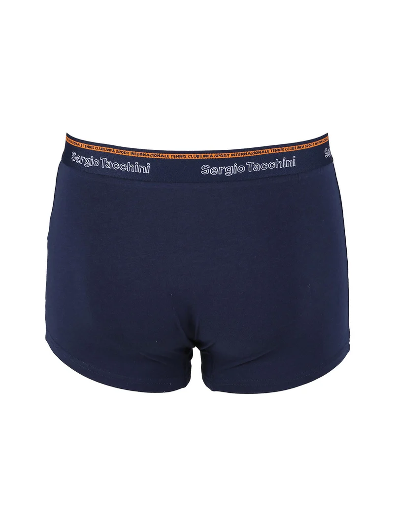 Boxer da uomo tinta unita in cotone - blu scuro