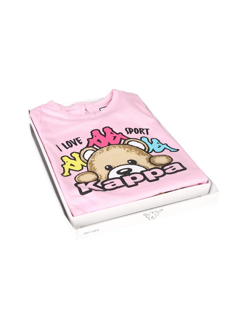 Completo corto da neonata 2 pezzi con t-shirt e shorts - rosa