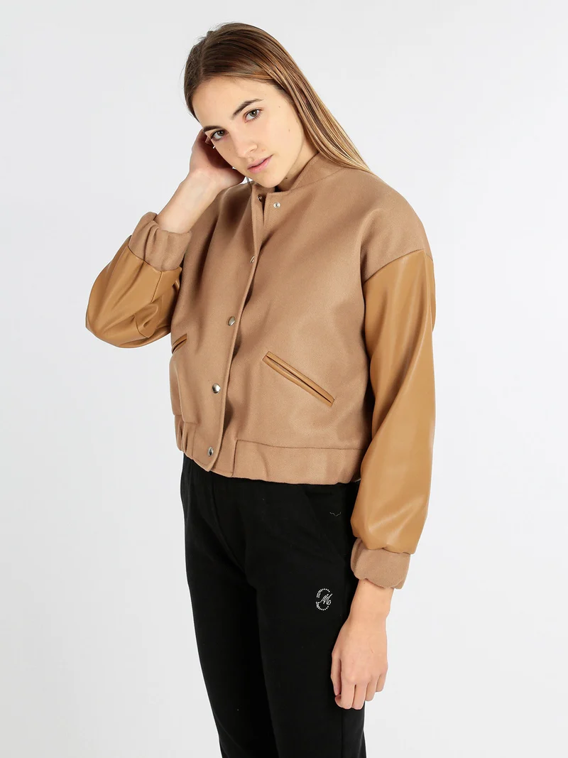 Giacca bomber da donna - cammello
