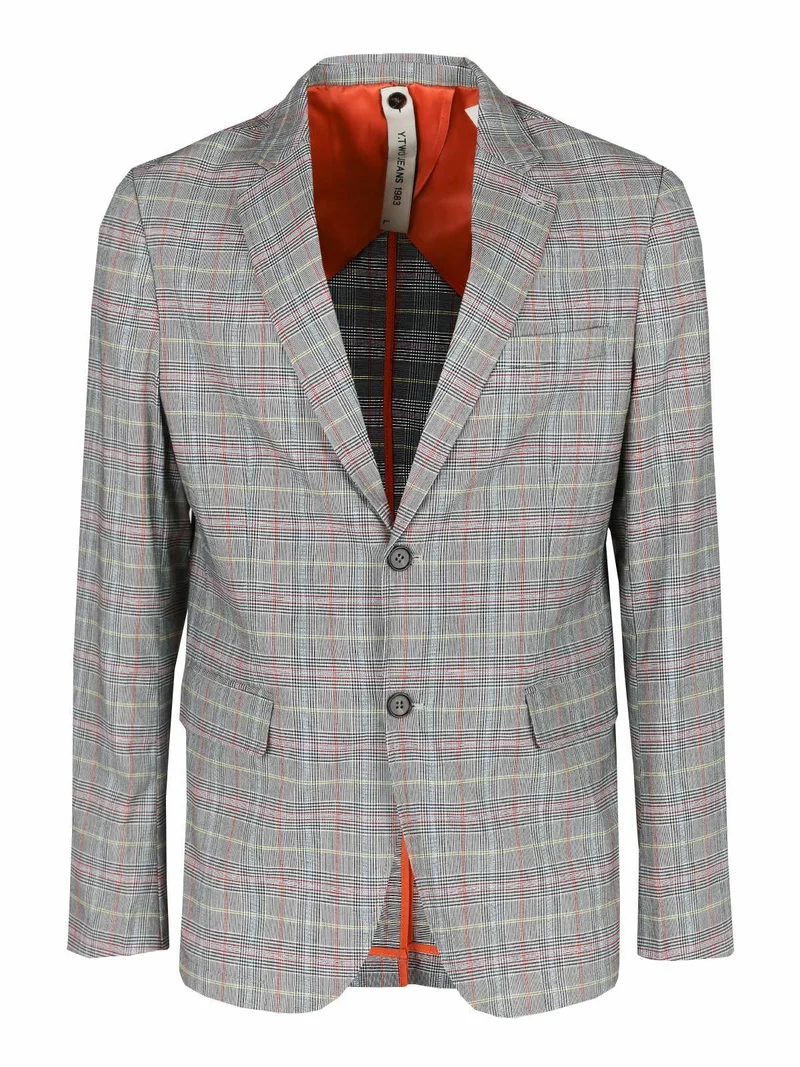 Blazer fantasia principe di galles - grigio