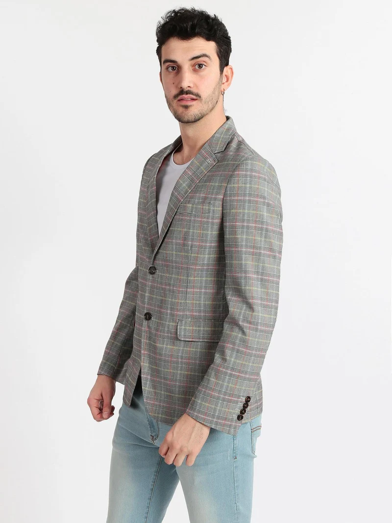 Blazer fantasia principe di galles - grigio
