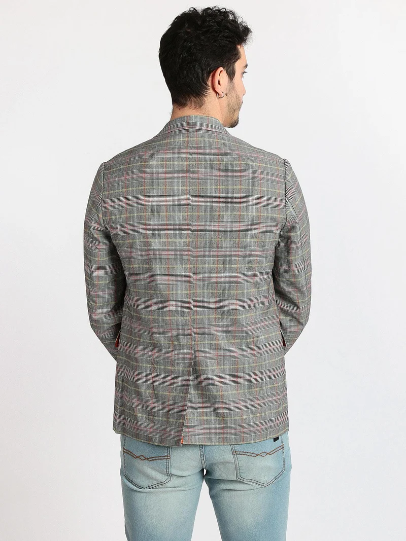 Blazer fantasia principe di galles - grigio