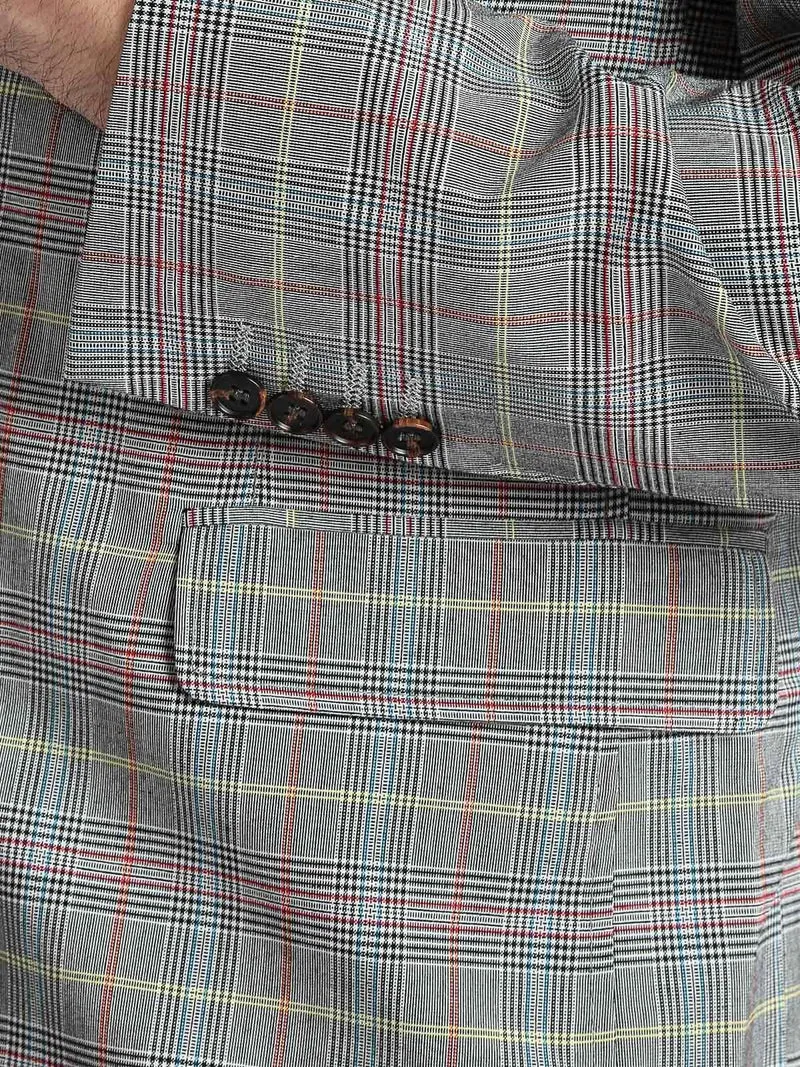 Blazer fantasia principe di galles - grigio