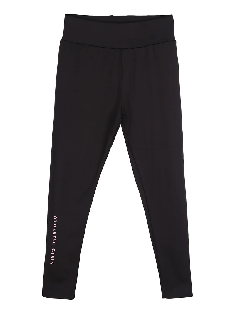 Leggings da bambina con interno felpato - nero