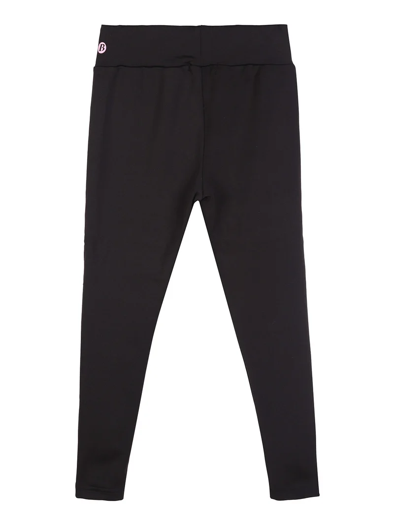 Leggings da bambina con interno felpato - nero