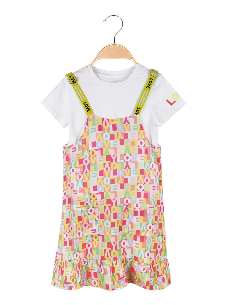 Vestito bambina con t-shirt - giallo