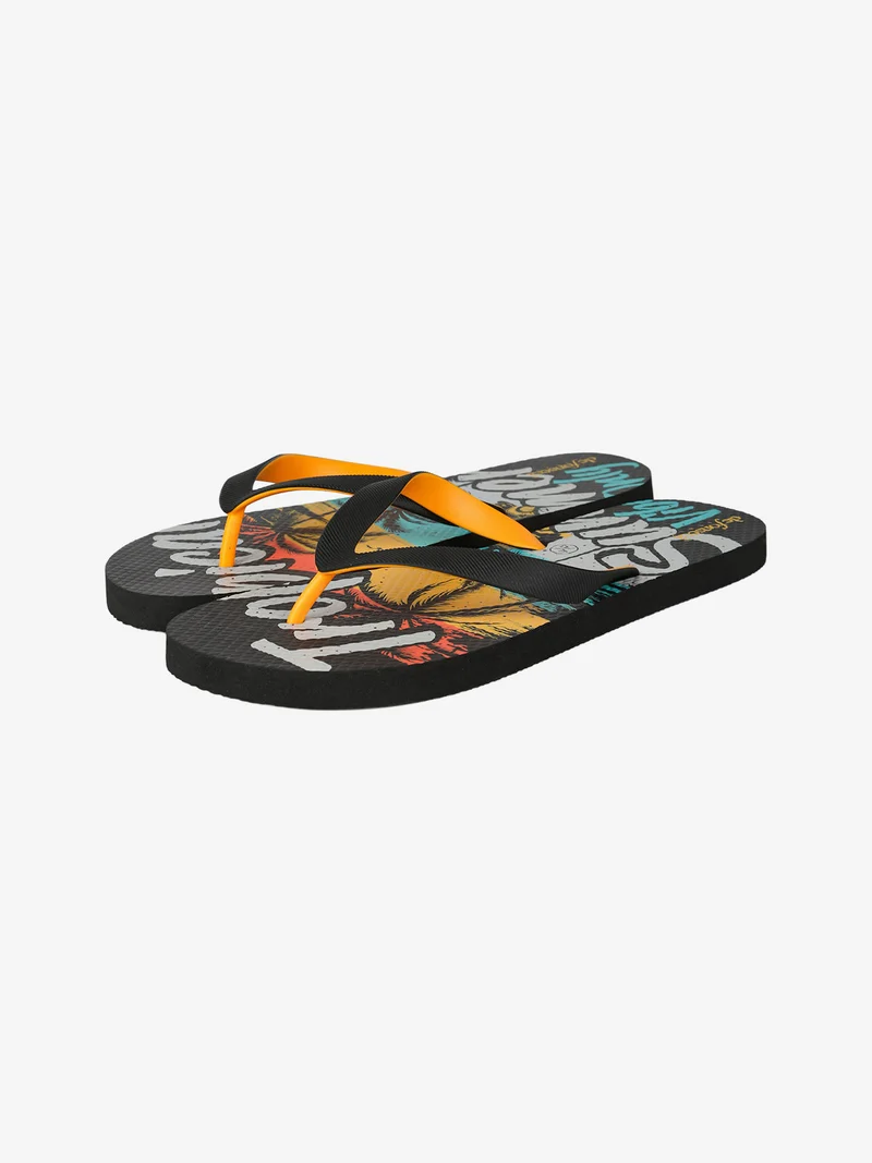 Infradito da uomo in gomma con stampe - nero