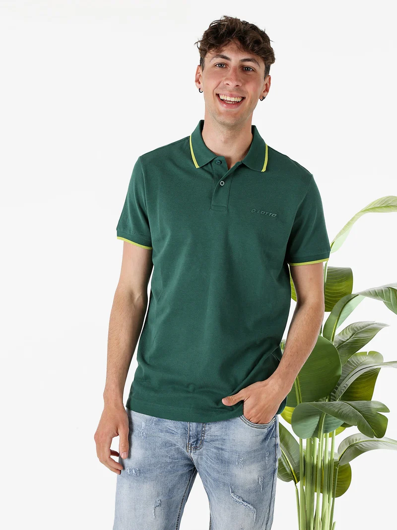 Polo da uomo in cotone a maniche corte - verde