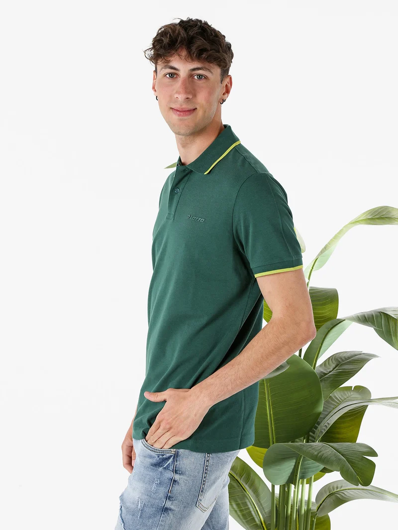 Polo da uomo in cotone a maniche corte - verde