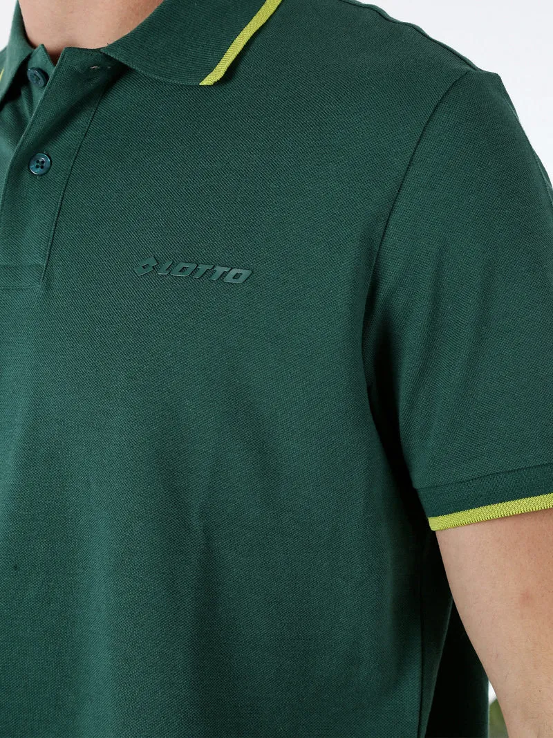 Polo da uomo in cotone a maniche corte - verde