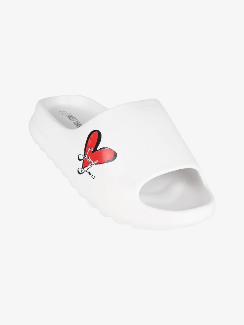 Ciabatte in gomma donna con platform - bianco