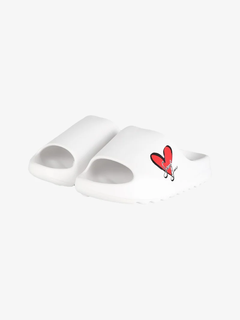 Ciabatte in gomma donna con platform - bianco