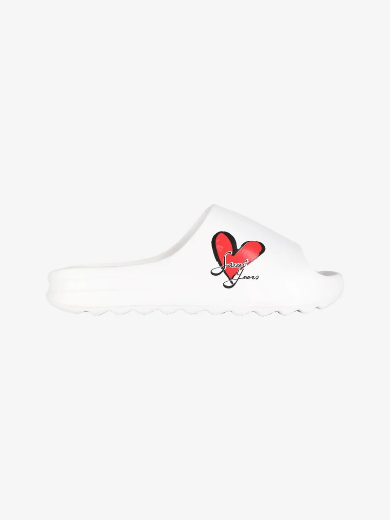 Ciabatte in gomma donna con platform - bianco