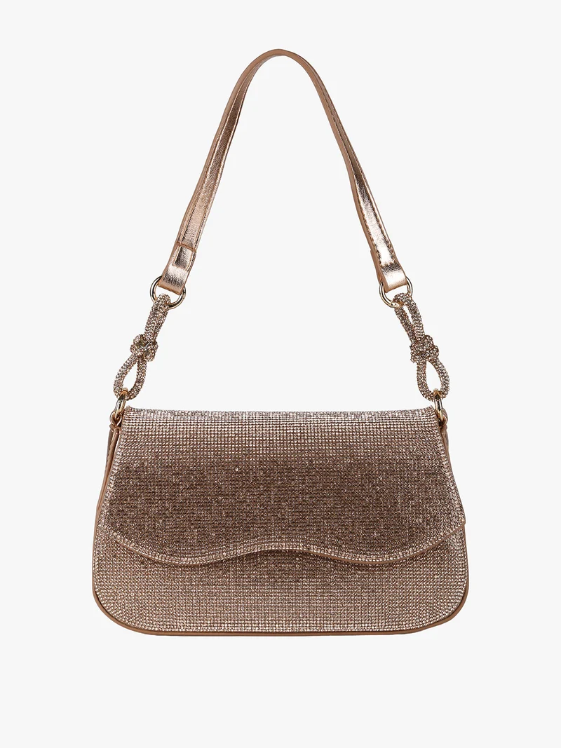 Borsa donna rigida con strass - oro