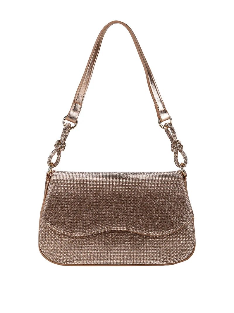 Borsa donna rigida con strass - oro