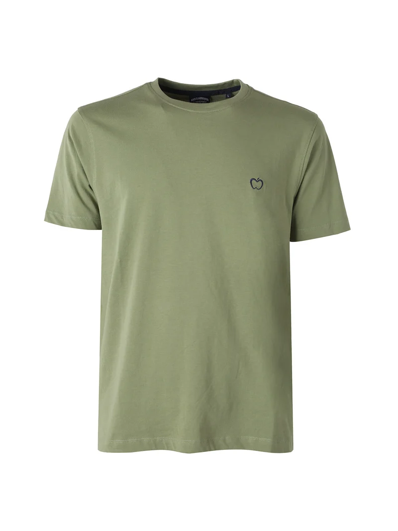 T-shirt girocollo in cotone da uomo con logo - pistacchio