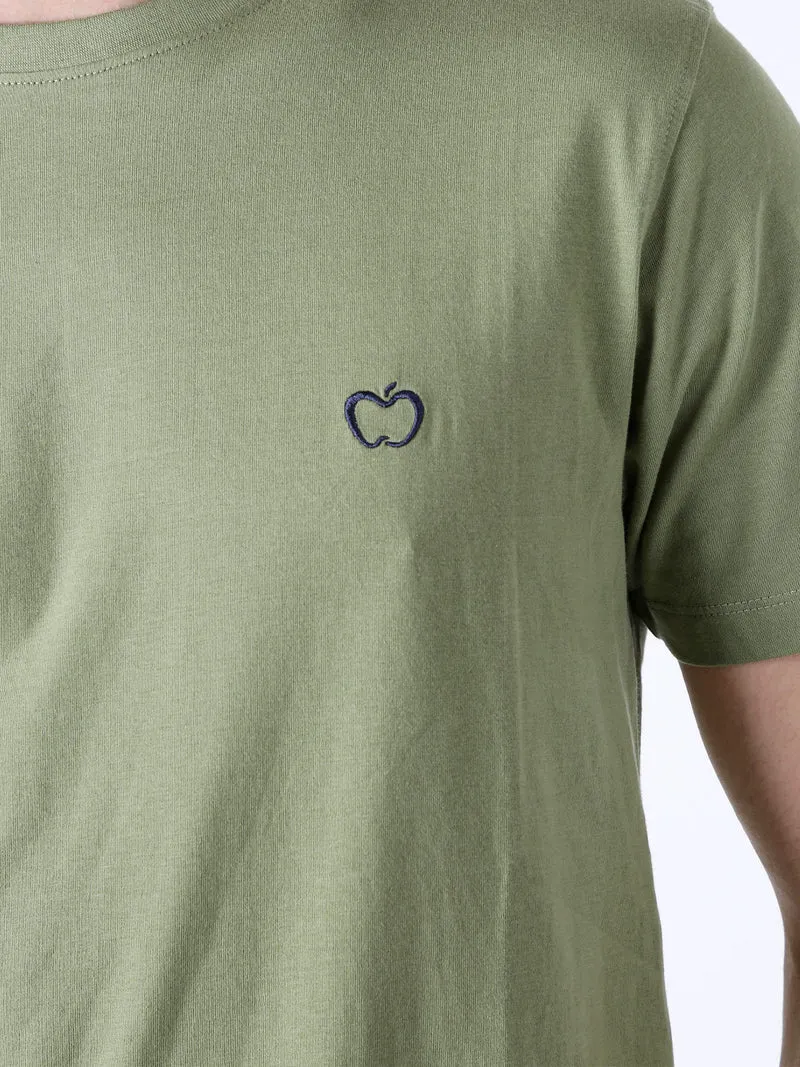 T-shirt girocollo in cotone da uomo con logo - pistacchio