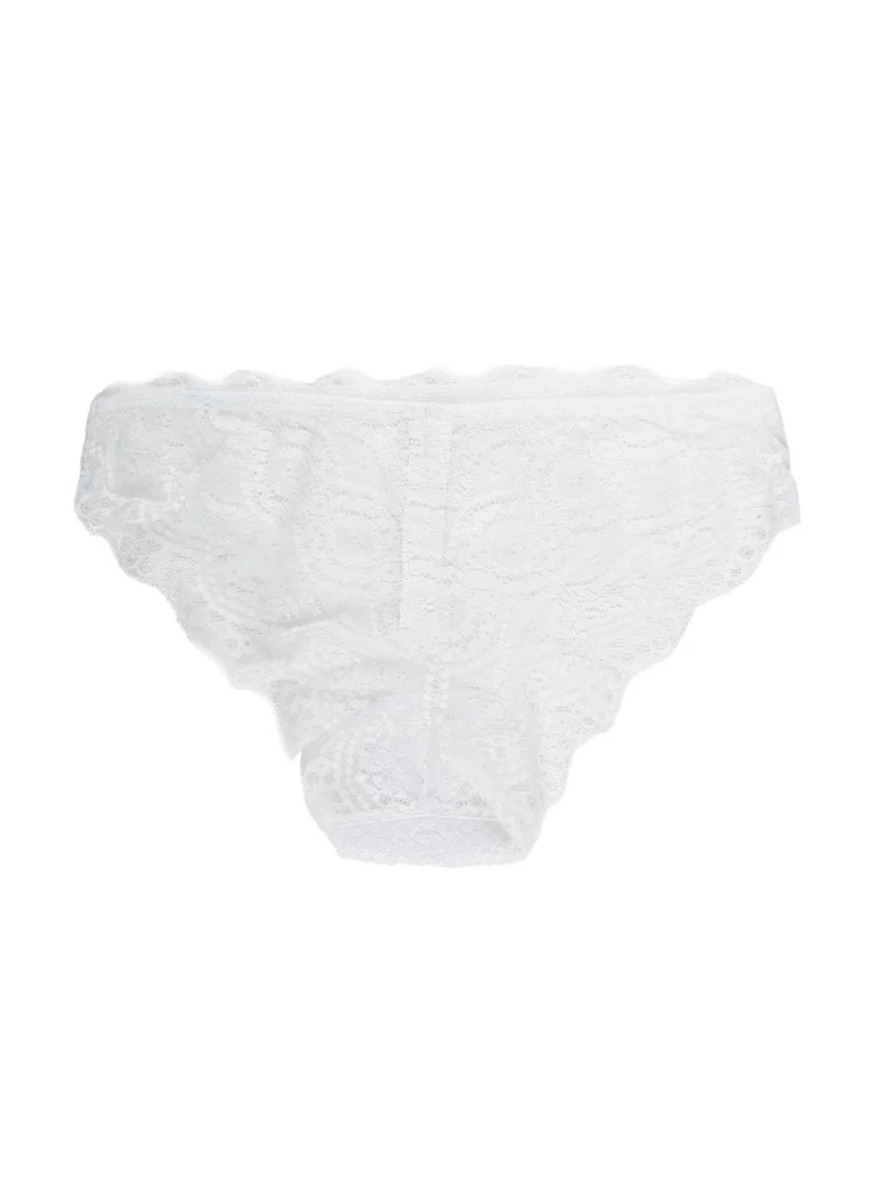 Slip in pizzo - bianco