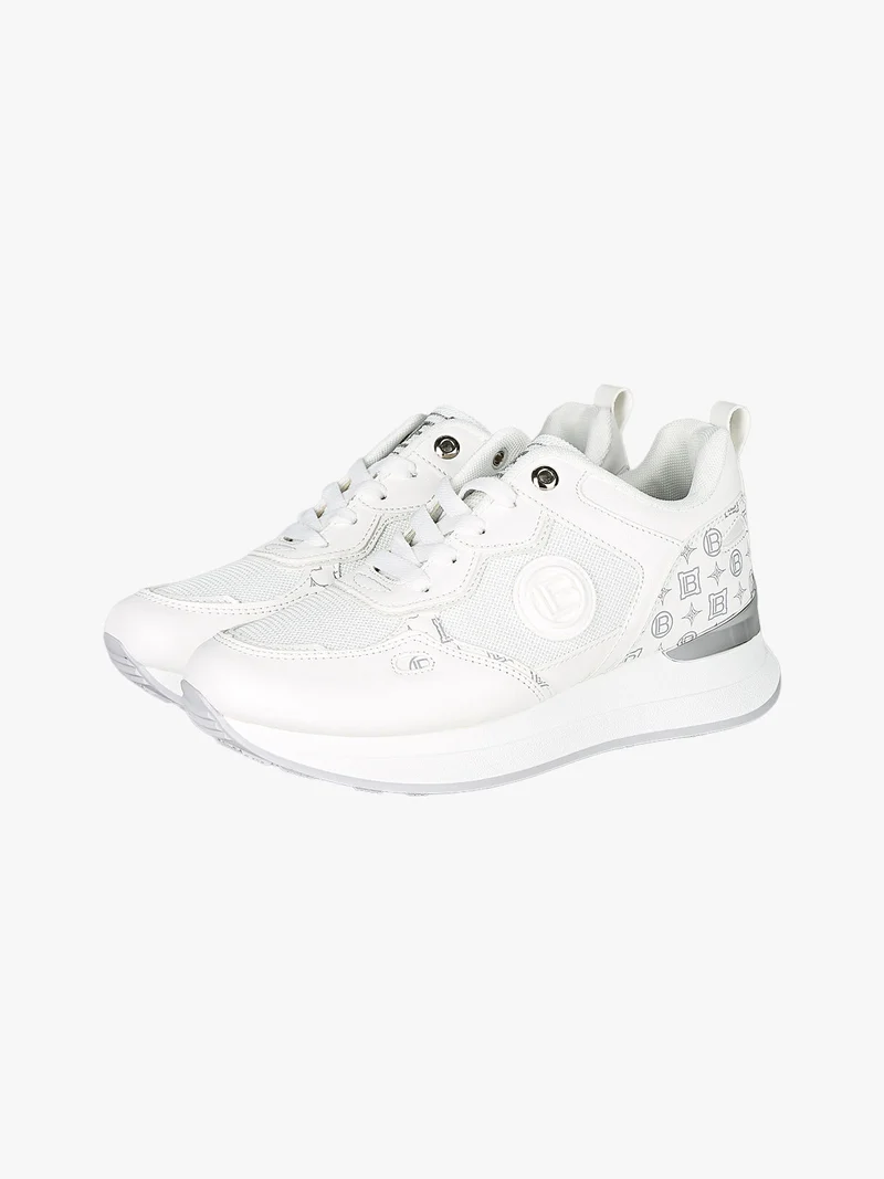 Sneakers casual da donna con platform - bianco