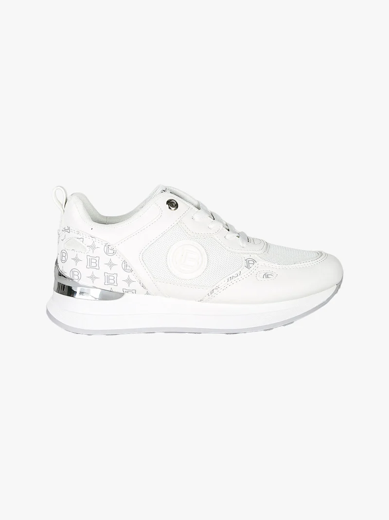 Sneakers casual da donna con platform - bianco