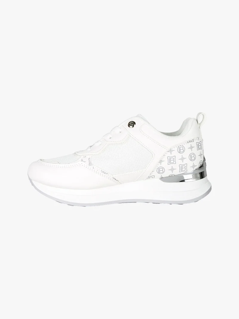 Sneakers casual da donna con platform - bianco