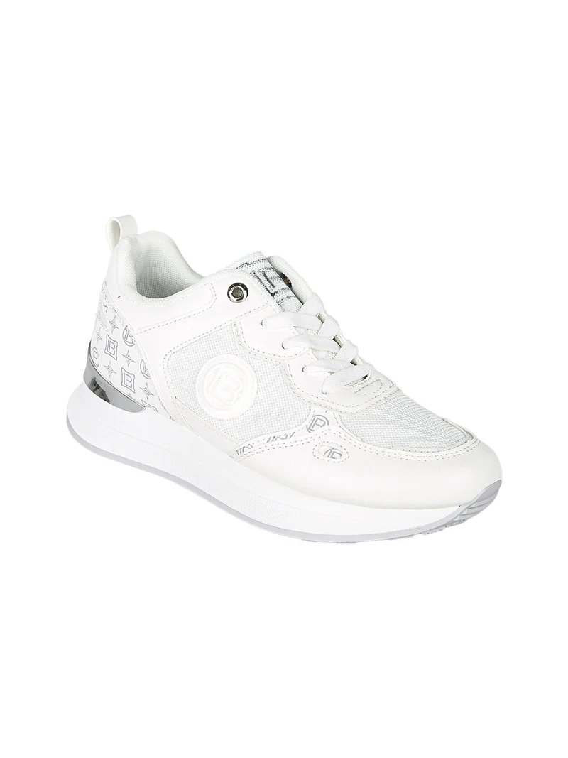 Sneakers casual da donna con platform - bianco